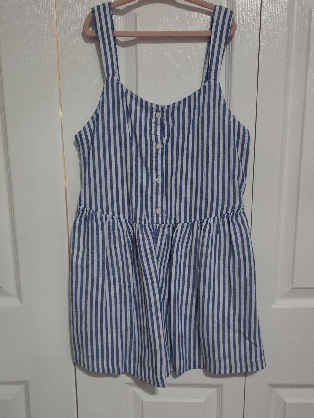 Old Navy Blue and White Striped Girls Romper